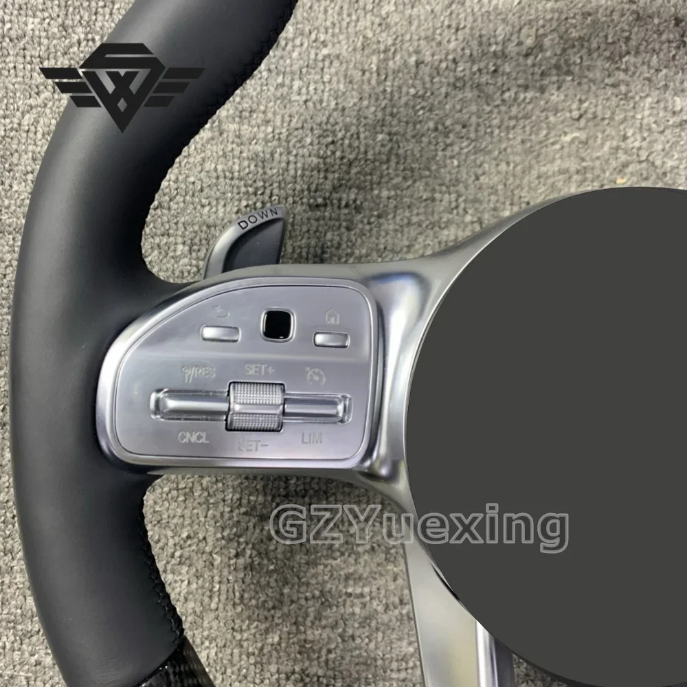 Customized Carbon Fiber Steering Wheel with Metal Label Suitable for Mercedes AMG C63 GT C43 C63 W221 S63 W205 W204 W213