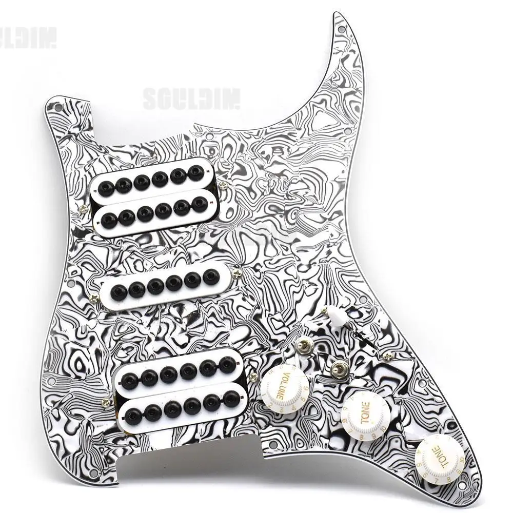 HSH 3-ply Electric Guitar Pickguard Humbucker Pickup with Single Cut Switch Umbrella Screw Prewired Scratchplate Assembly