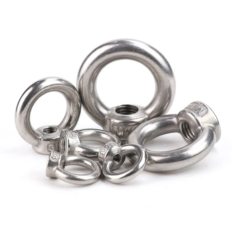 1/ 2/ 5pcs Lifting Eye Nuts/ Screw Ring Eyebolt Ring Hooking Nut Screws M3 M4 M5 M6 M8 M10 M12 304 Stainless Steel