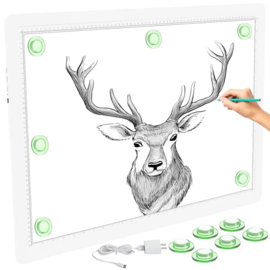 

Magnetic A2 Light Pad 25.2''x18.4'', Large 3-Color Modes Light Box, Diamond Art Light Board, Lightbox for Tracing and Drawing,
