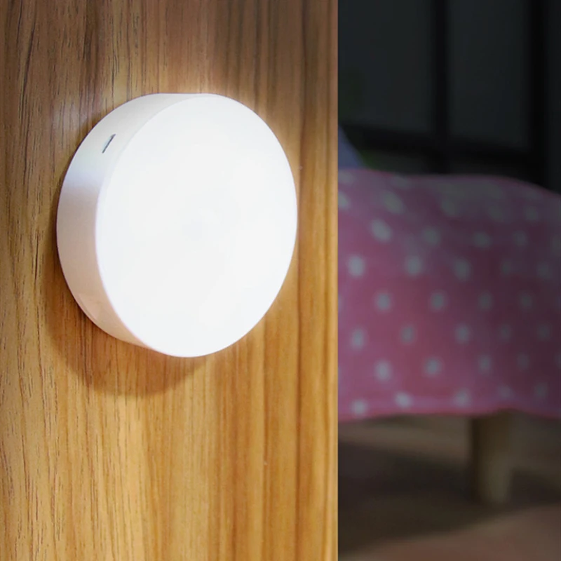 Luz Nocturna inalámbrica con Sensor LED, lámpara inteligente montada en la pared para debajo del armario, regalo de Navidad