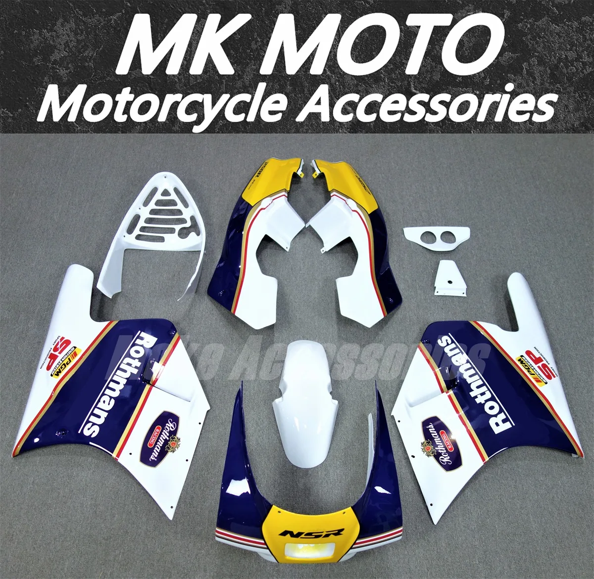 

Moke moto Motorcycle Fairings Kit Fit For NSR MC18 Bodywork Set High Quality Abs Handmade mould Blue White