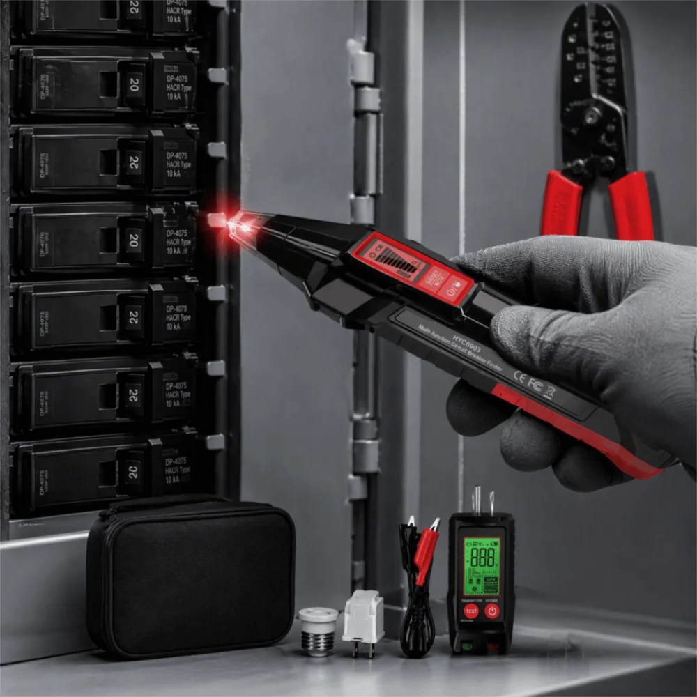 Handheld Receiver Circuit Breaker Finder Automatic Detection Branch Line Review Outlet Wiring Tester Wiring Tester for US Plug