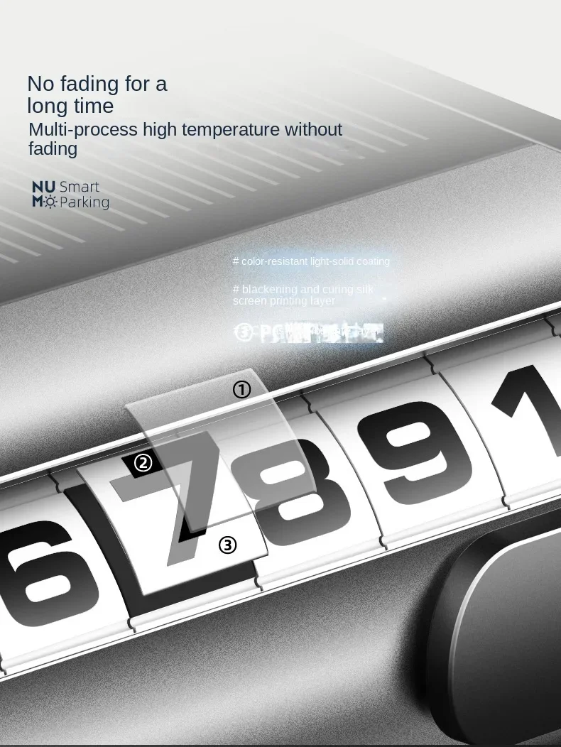 Solar Lade Auto Parkplatz Nummernschild Leuchtende Auto Parkplatz Karte Temporäre Stopp Telefonnummer Karte für Auto Dekoration Zubehör – Detail 12