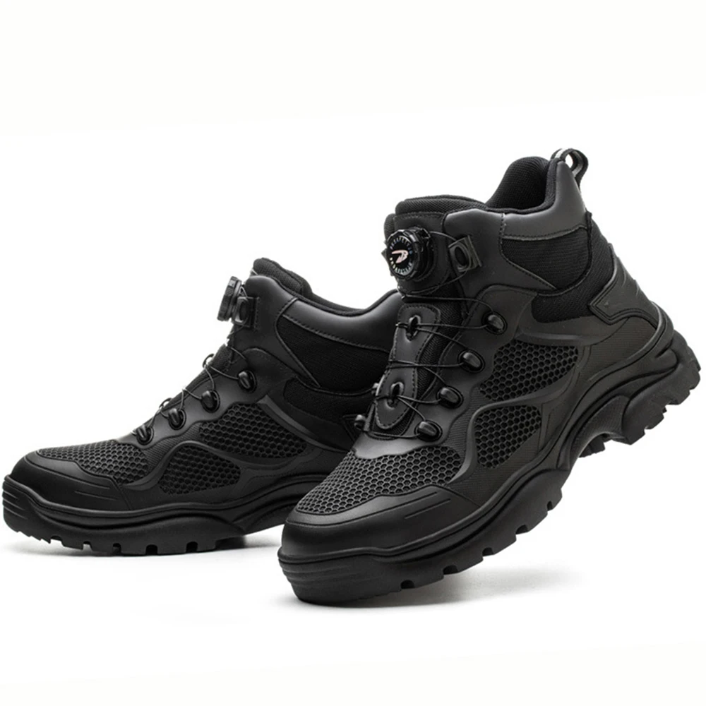 Motorcycle Boots Breathable Anti Slip Wear-resistant Riders Boots Men's Motorbike Racing Shoes Motocross Tactics Boots Black