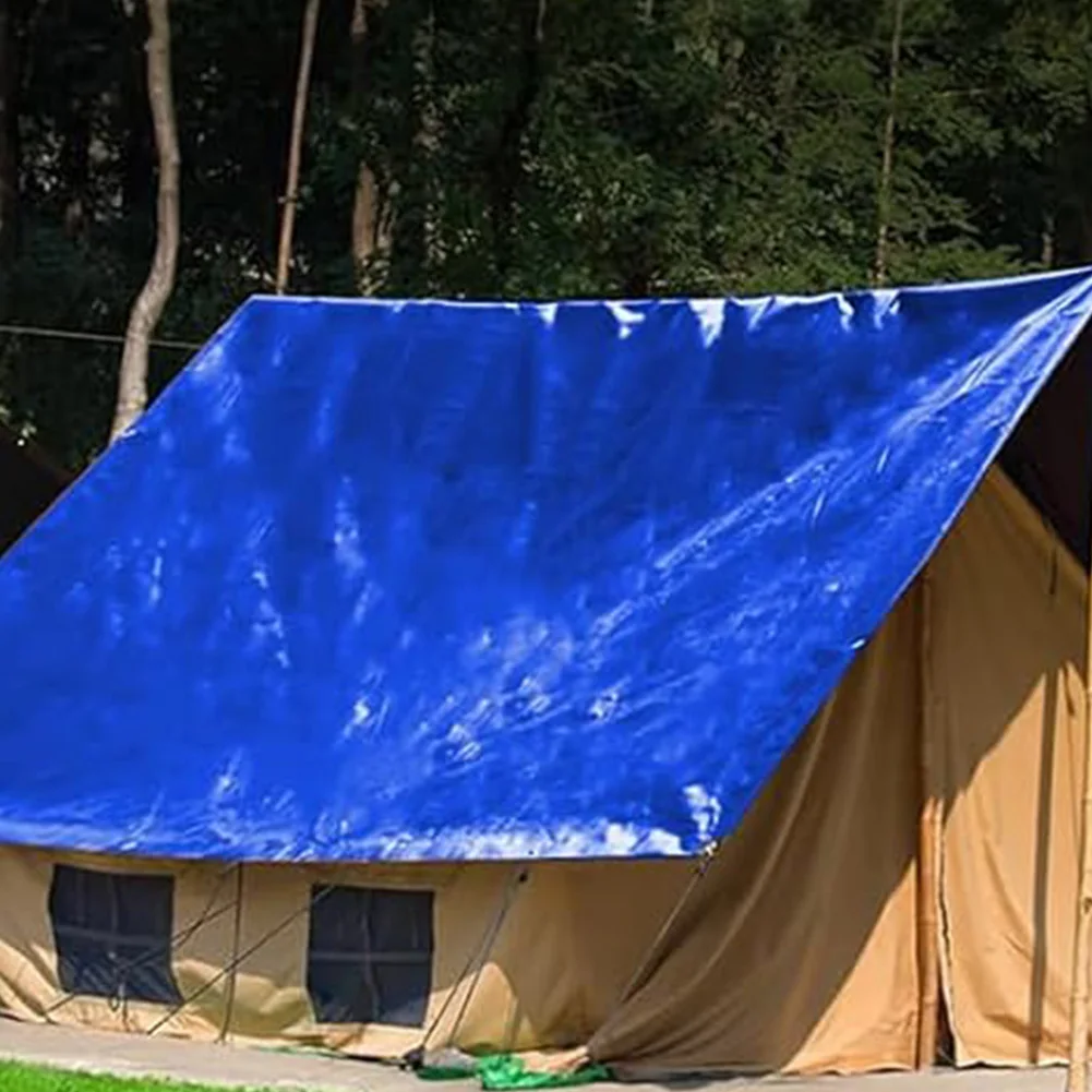 Thick Waterproof Tarps 2x2/3/4M Heavy Duty Blue Tarps All Purpose Tarp Multi Purpose Tarp Cover for Camping Boat Roof RV Car