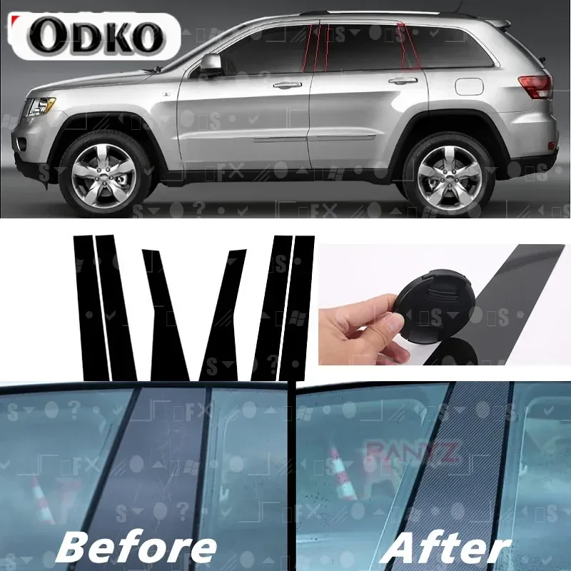 

Углеродное волокно, оконная дверная колонна, BC, накладка на стойку, подходит для Jeep Grand Cherokee 2011-2021, зеркальный эффект, наклейка для ПК