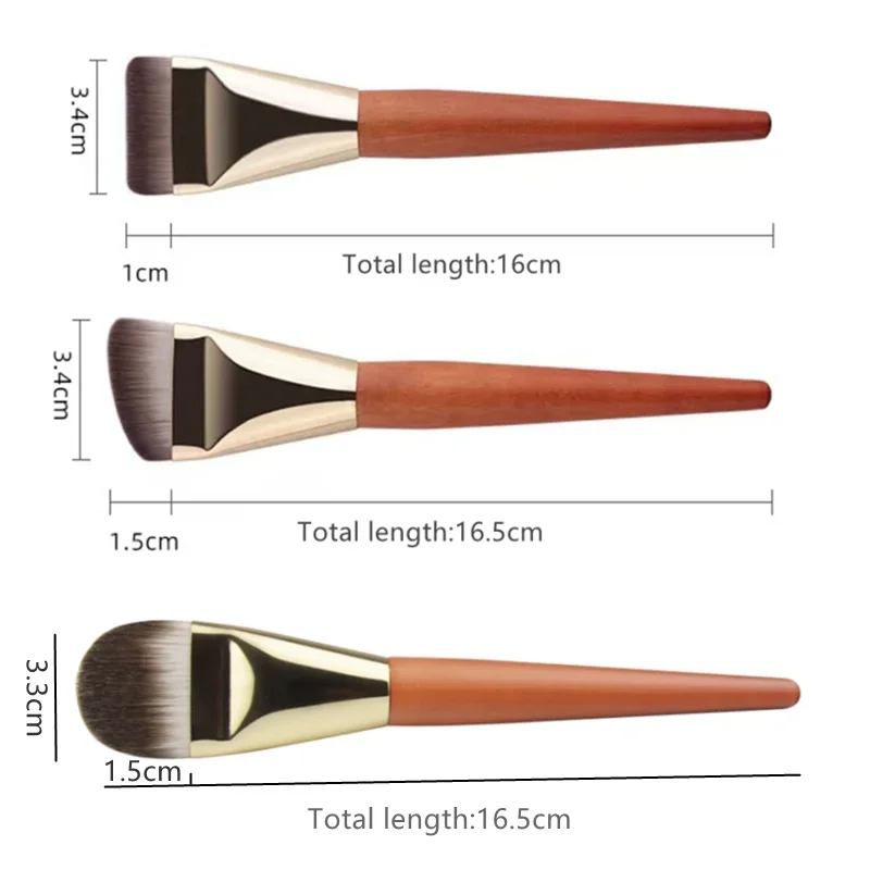 1/2/3 stuks ultradunne foundationborstels zacht haar dun gezicht platte contourborstel blending foundation crème make-upborstel schoonheidstool