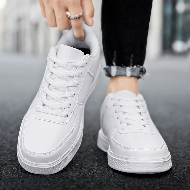 Classic White Sneakers for Men Women Comfort Leather Sneakers Skateboarding Sports Shoes Big Size 47 Men Trainers Basket Homme