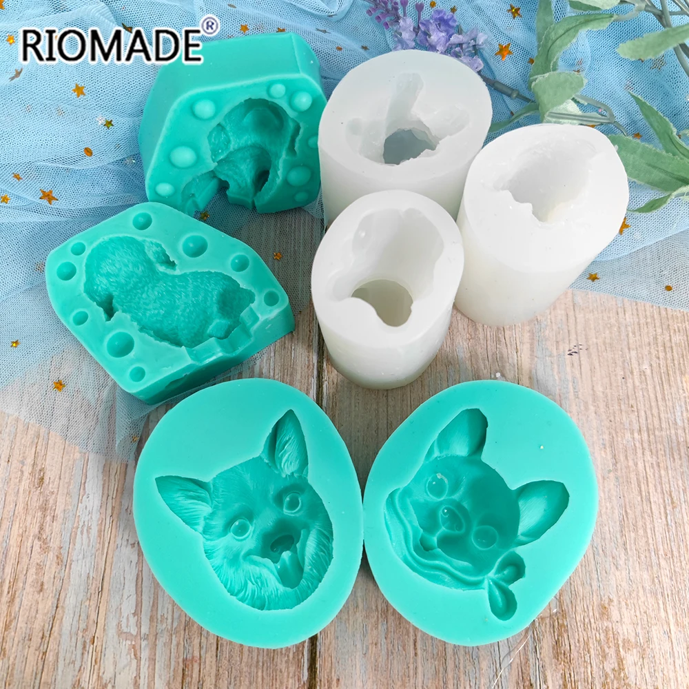 Dog Shape Silicone Mold For Fondant Cake Decorating Tools Chocolate Mousse Dessert Baking Cake Tools Gypsum Epoxy Resin Mould