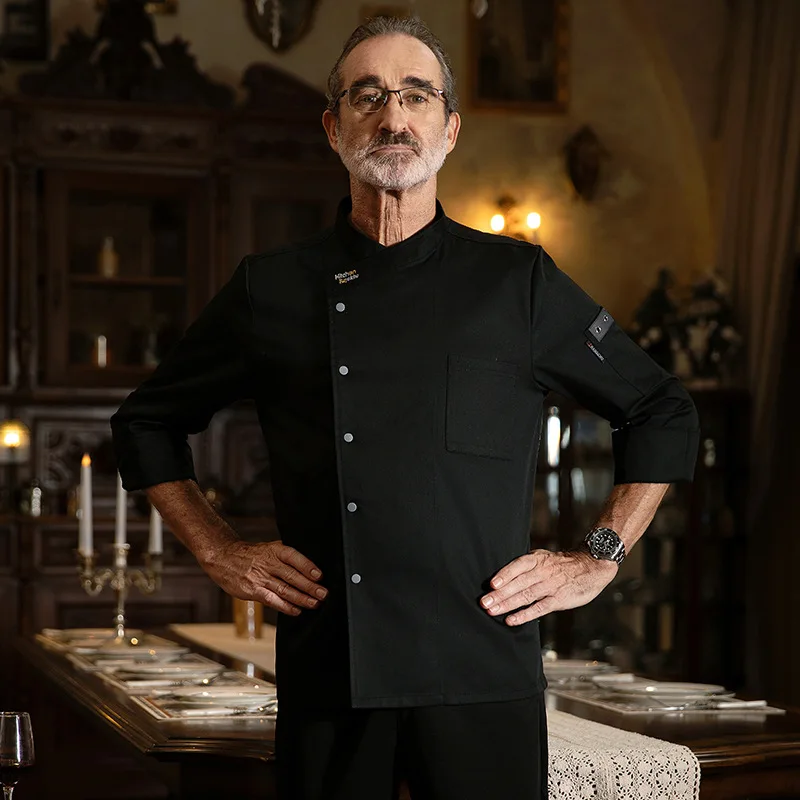 Ropa de trabajo para Chef, manga larga, Otoño Invierno, restaurante, cocina, cocina occidental, Catering, cantimplora, hornear pasteles, pan, ropa