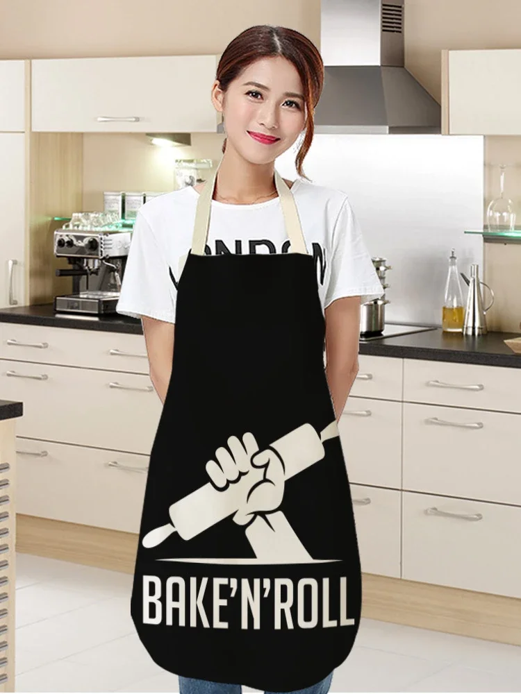 Creative Female Kitchen Apron Waterproof Cooking Oil-proof Cotton and Linen Antifouling Chef Apron 68*55cm фартук для кухни