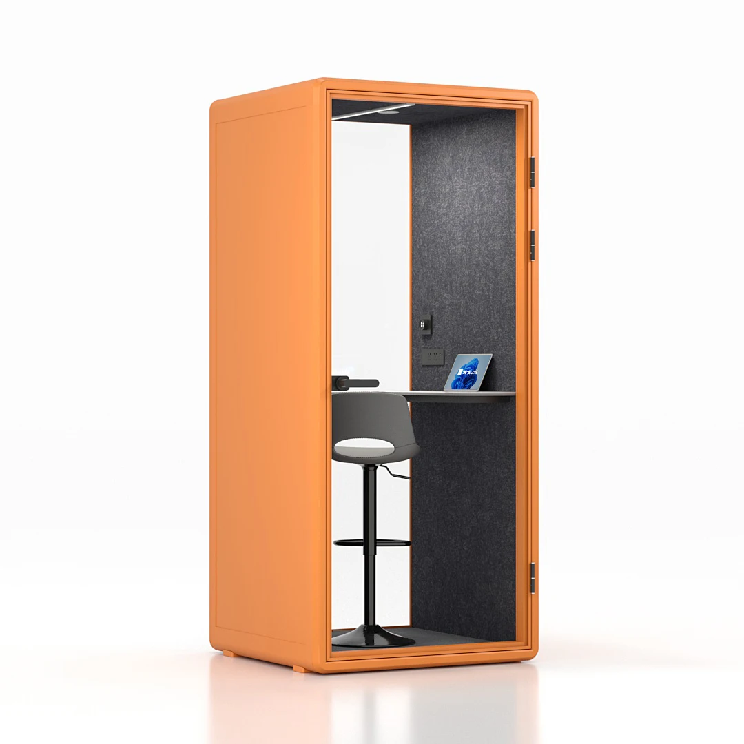 

Movable Multi-Function Soundproof Telephone Booth for Office Steel Frame with Ventilation System for Office Building