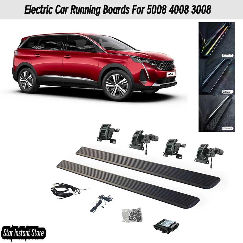 

Auto Retractable Running Boards for 2013-2025 Peugeot 5008 4008 3008, Electric Side Steps with LED Lights, Aluminum Alloy Steps