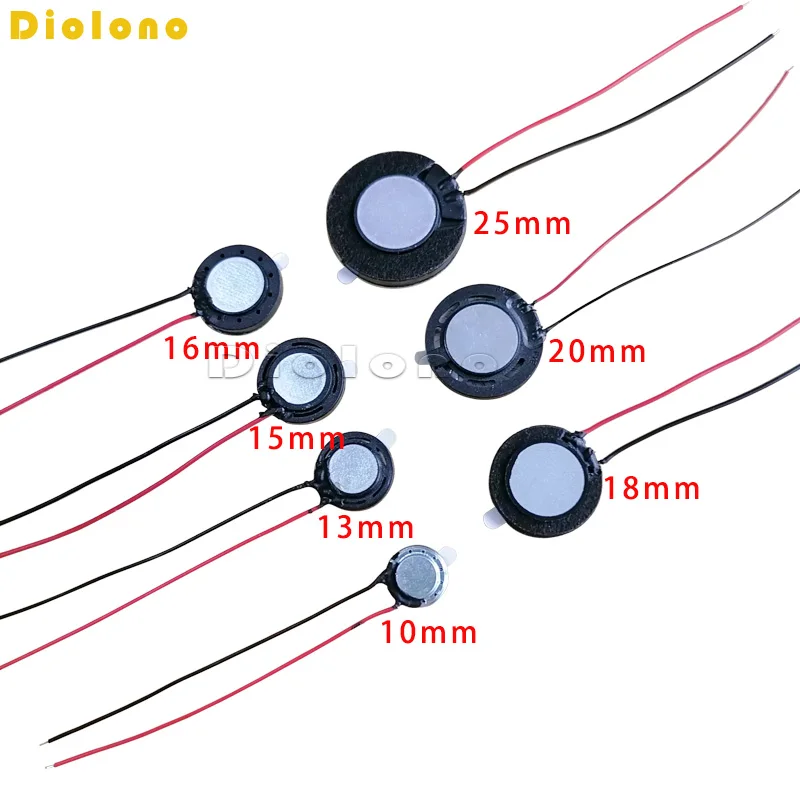 Altavoz acústico F25 de 25mm, portátil, redondo, para tableta, teléfono, MP3, 1W, 8 ohmios, espesor de 4,2 MM, con cables, accesorios de Audio DIY