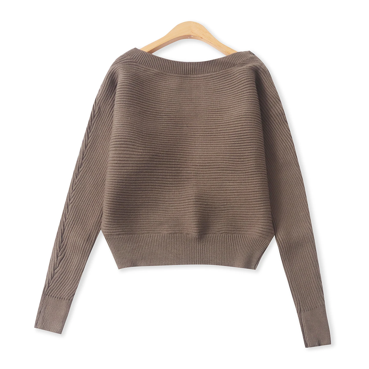 Modna zimowa damska dzianina, swobodny, długi rękaw, okrągły dekolt, zapinany na guziki, uniwersalny top typu nietoperz, prosty i elegancki design.