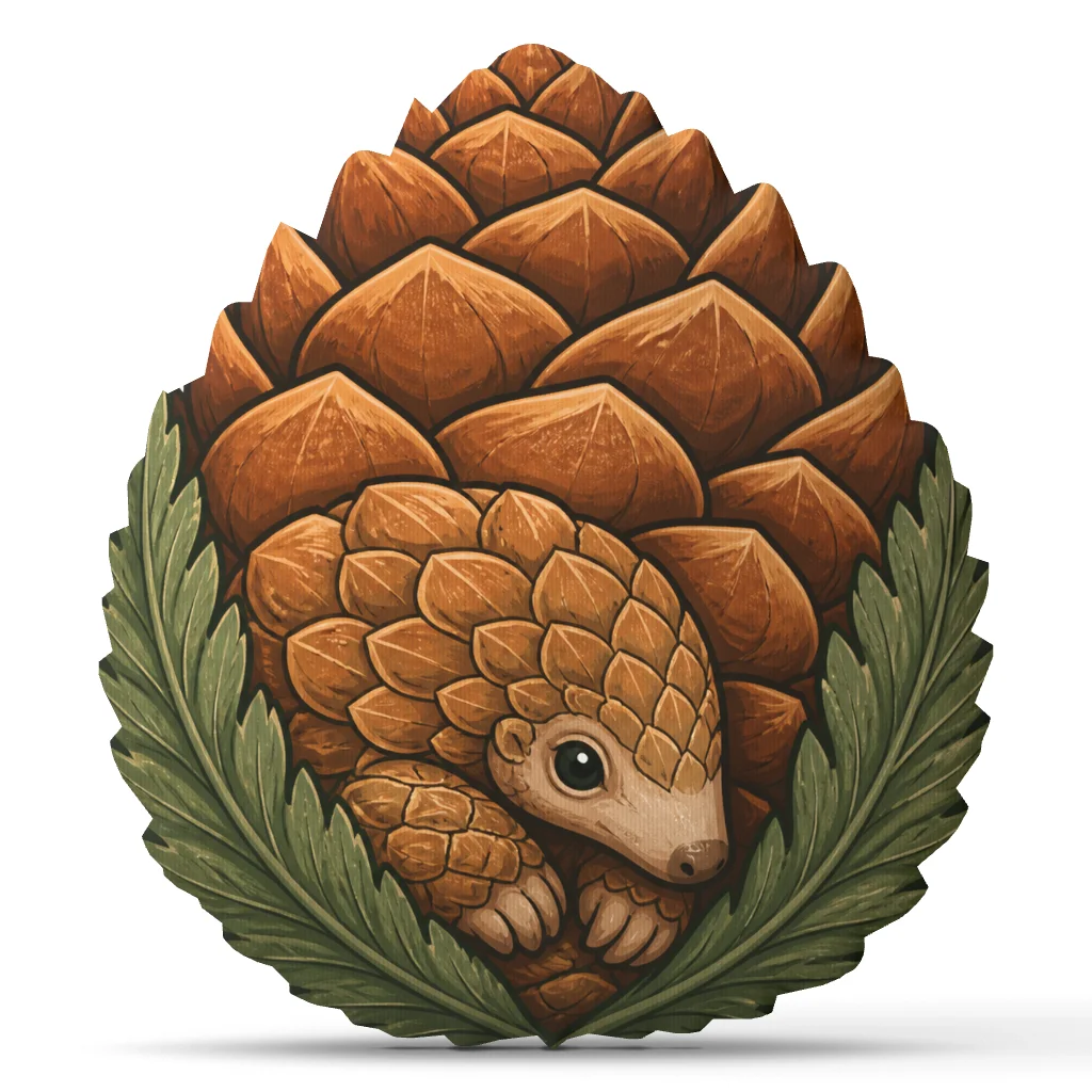 Pangolin Plush Pillow Pinecone Shaped Stuffed Cushion Woodland Animal Throw Pillow Home Decor Cute Gift for Nature Lovers