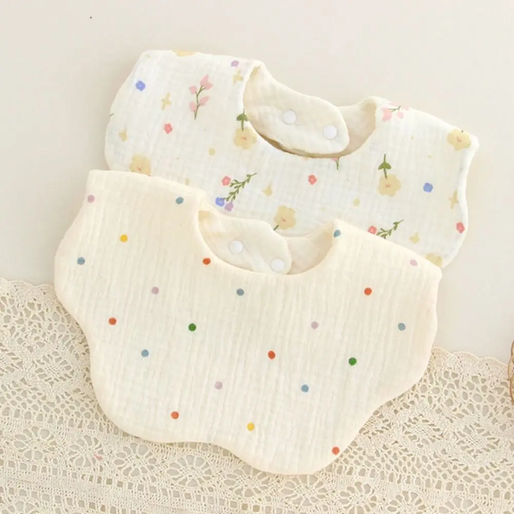 

Мультяшные нагрудники противvomiting в форме цветка, хлопковая пряжа, детские хлопковые нагрудники, вращающиеся детские слюнявчики с круглым вырезом