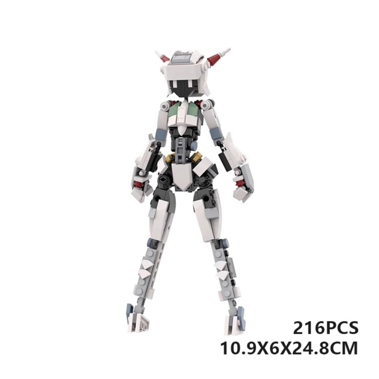 MOC روبوت فتاة Mecha البدلة المتنقلة نموذج اللبنات الجسيمات الصغيرة لتقوم بها بنفسك مجموعة أنيمي هدية للبالغين