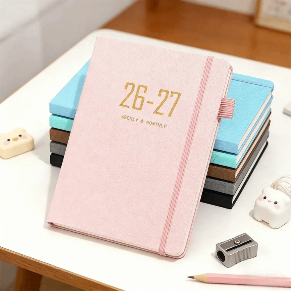 Carnet de planification A5 avec sangle 2027, carnet de journalisation quotidienne format A5, carnet à couverture rigide, carnet d'écriture en tissu
