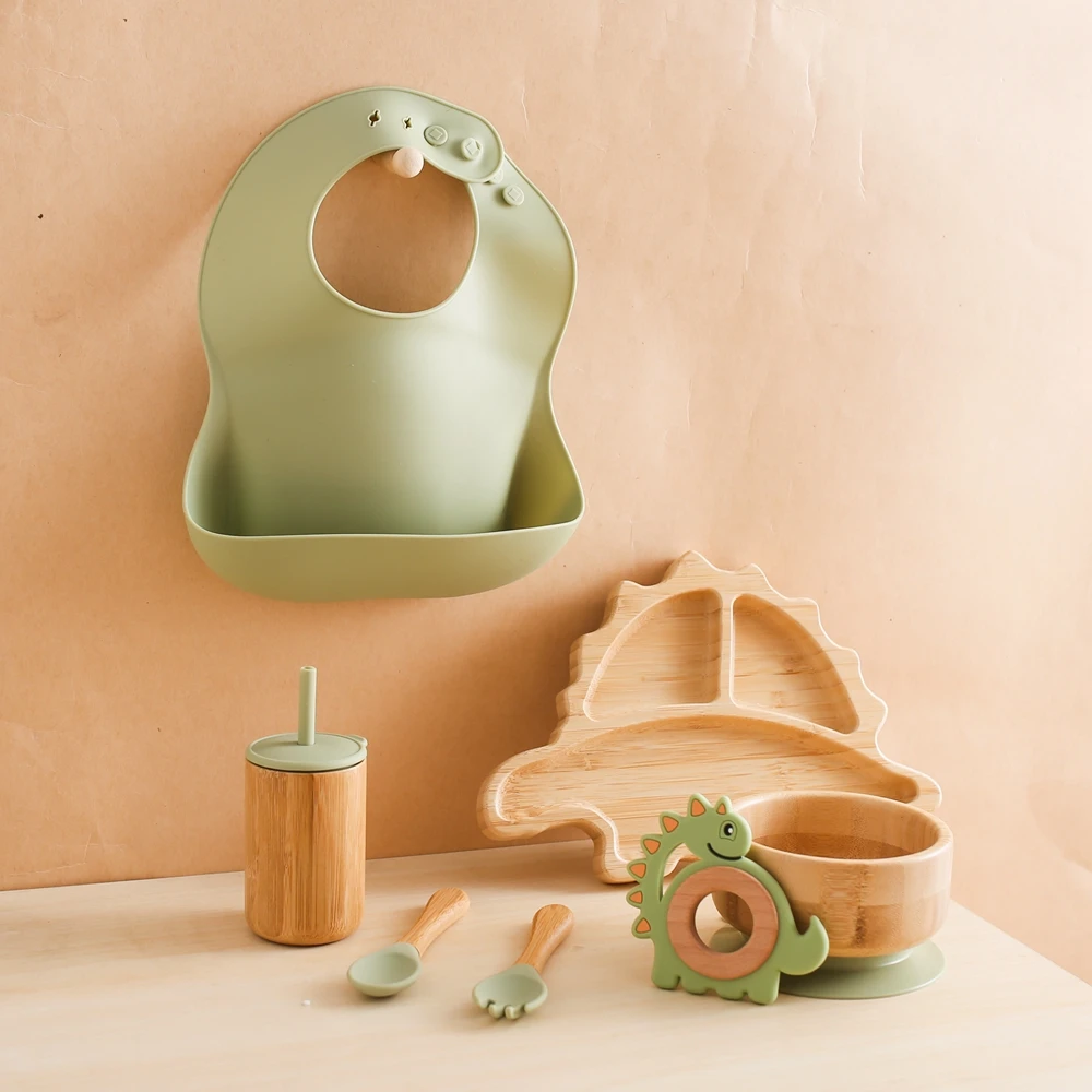 Детская-посуда-набор-детской-деревянной-посуды-для-кормления-силиконовый-нагрудник-Бамбуковая-деревянная-чашка-обеденная-тарелка-детские-подарки