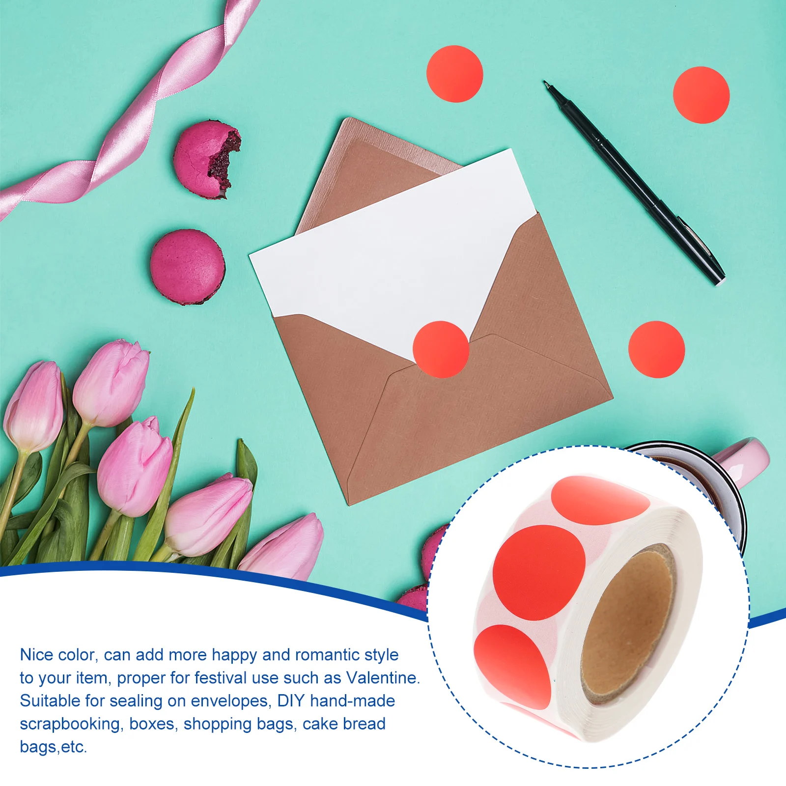 Circle Stickers Dots Labels Cable Red Round Bright Office School Marking Labeling Coding ganizing