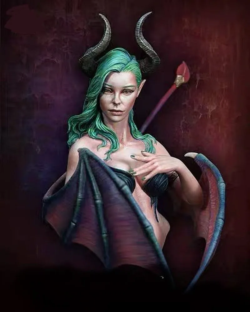 

1/10 Sexy Little Witch Resin Model Figure Gk Micro Miniature 3d Printed White Model Toy Unassembled And Unpainted Kit