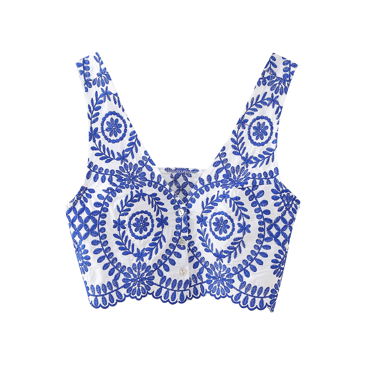 Summer Crop Top Embroidery Bra Camis Holiday Casual Wears Women\'s Clothing Tank Top