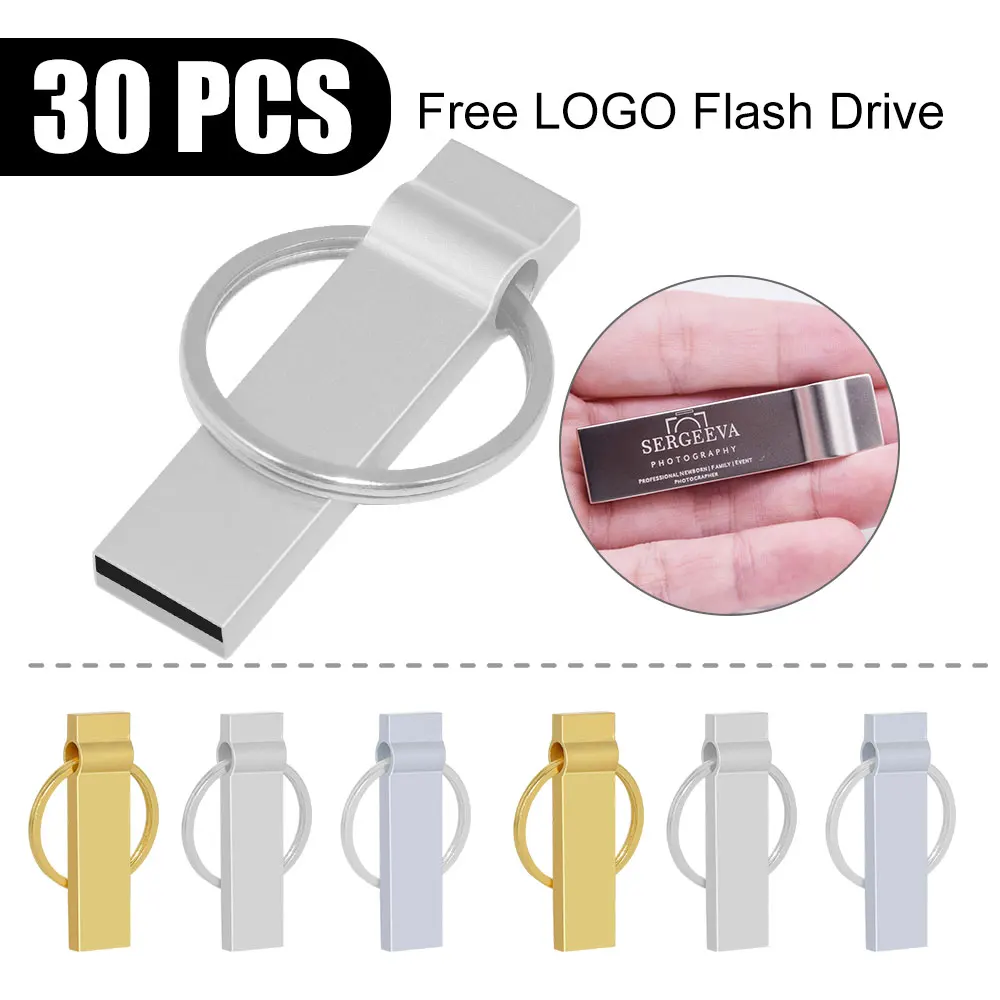 

30Pcs/Lot Pendrive 2GB Memory Stick 32Gb 4Gb Metal Usb Flash Pen Drive 64Gb 8Gb Sticks 16Gb Custom Logo Business Tender