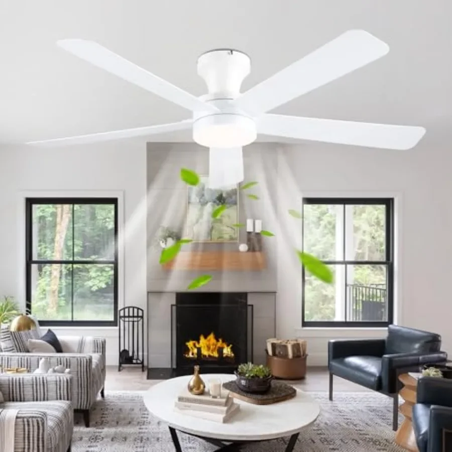 FirmHome StoreFlush Mount Ceiling Fans With Lights, 46