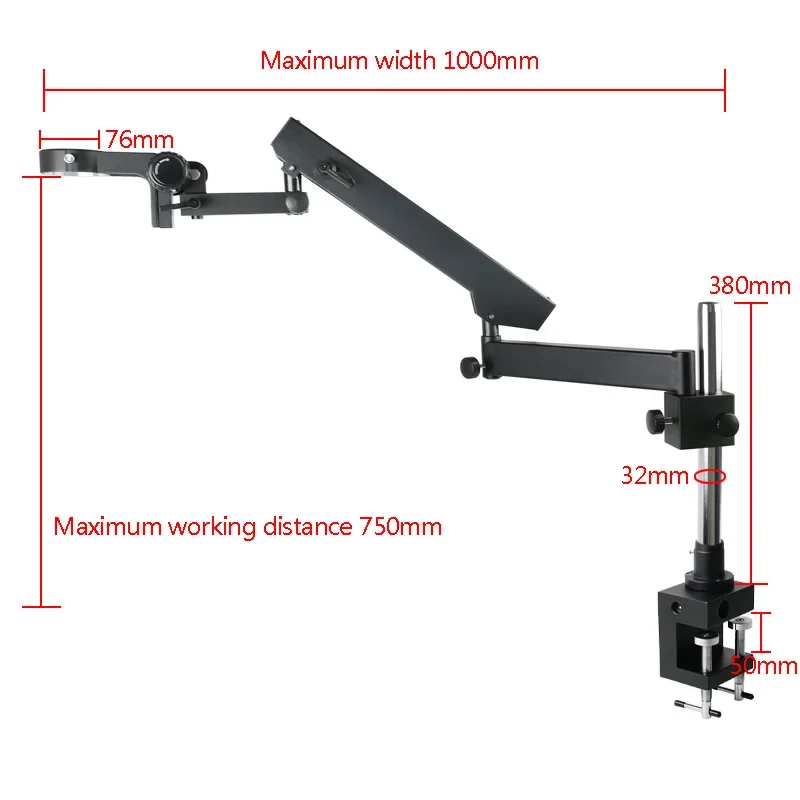 Rotable Table Stand Articulating Arm Pillar Clamp 180X Monocular Microscope Lens For Phone Repair Soldering Tool