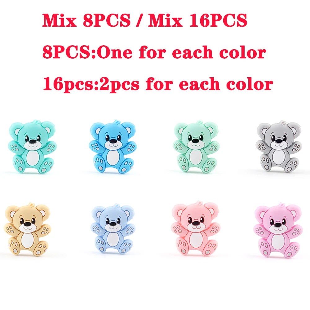 3D Bear Silicone Beads for DIY Keychains and Crafts