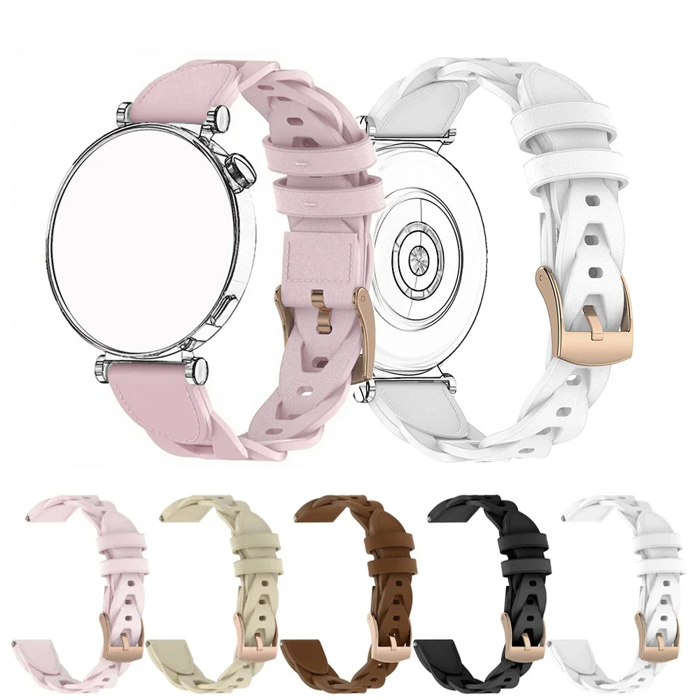18 mm Uhrenarmband für Huawei Watch 5 42 mm/GT 5 4 41 mm Kunstleder für Garmin Venu 3s/2s Vivoactive 4s Damenarmband