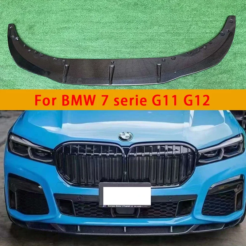 For BMW 7 series G11 G12 Carbon Fiber Front lip Bumper Diverter Spoiler Diffuser  chin Car Accessories body kits