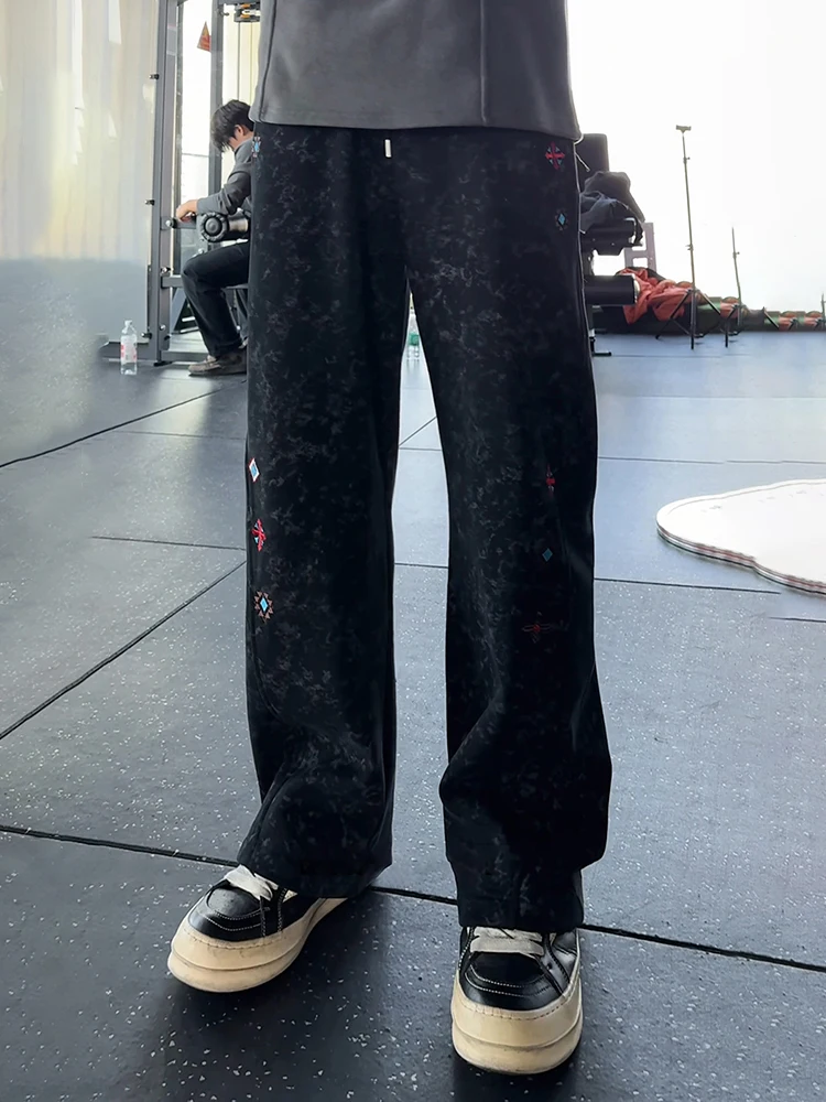 

Мужские спортивные брюки Bla American Dyed Micro Flare с начесом, осенне-зимние, прямые, повседневные, спортивные