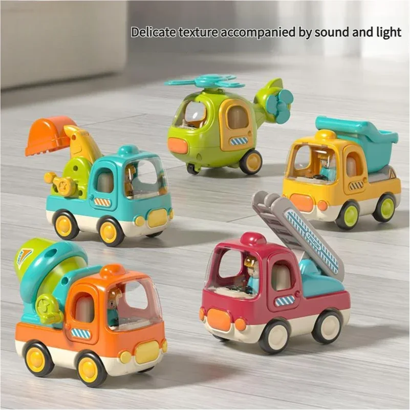 

Construction Vehicle with Music & Lights Learning Pull Back Friction Powered Toys for Toddlers Engineering Car Gift for Kids