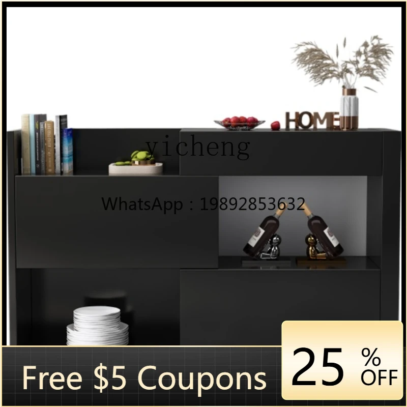 

ZZ ZC Sideboard Cabinet Integrated Wall Tea Cabinet Storage Modern Minimalist Living Room Entrance Cabinet