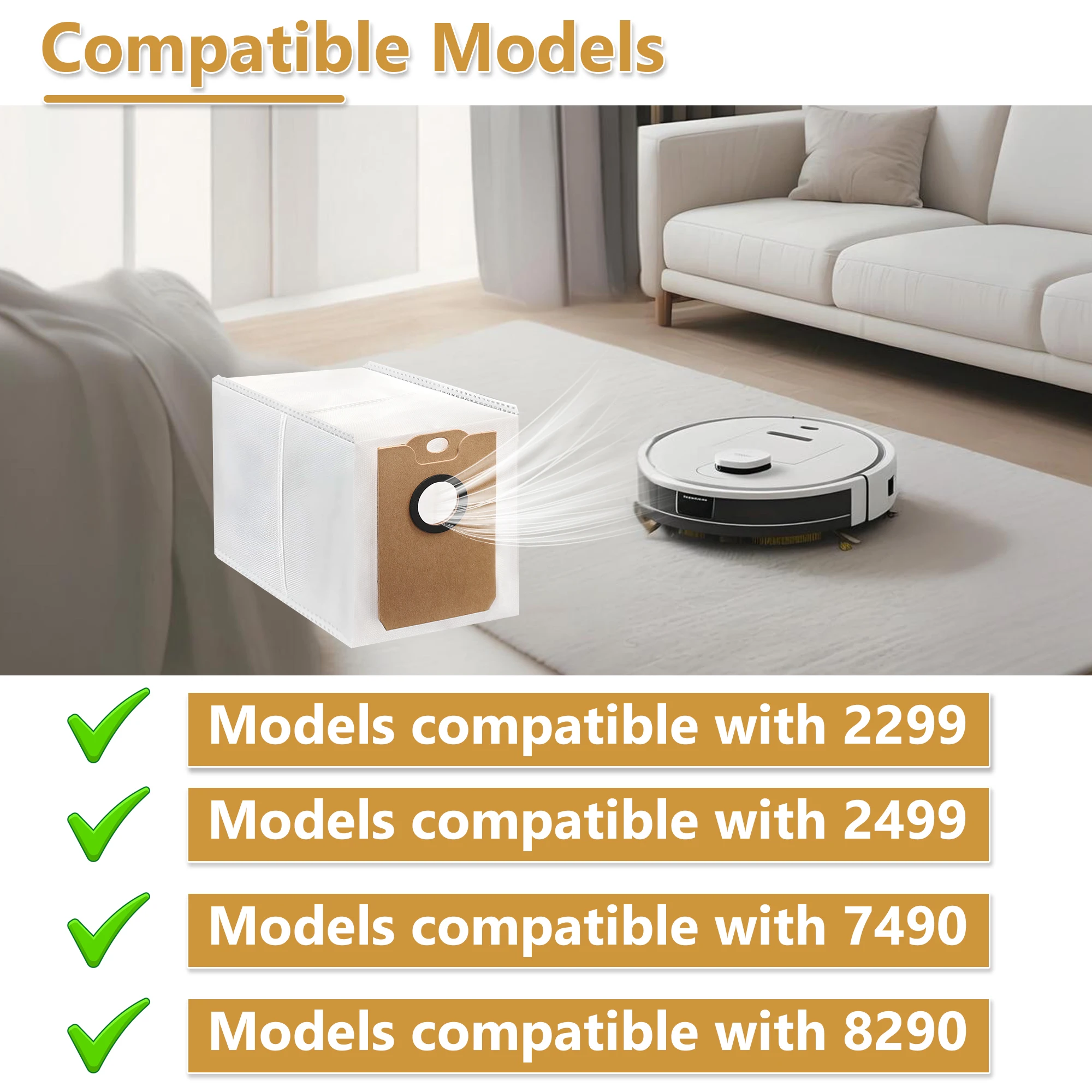 Conga 2299/2499/7490/8290용 진공 청소기 가방 액세서리 3L 대용량 먼지 봉투