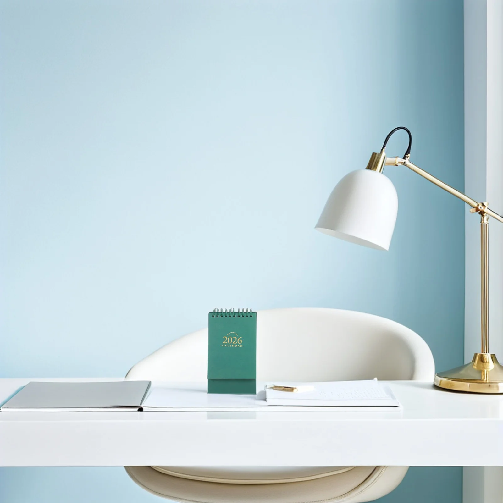 

Minimalist Aesthetic 2026 Desk Calendar Small Mini Standing Flip Twin Wire Binding Monthly Planner for Office Home School