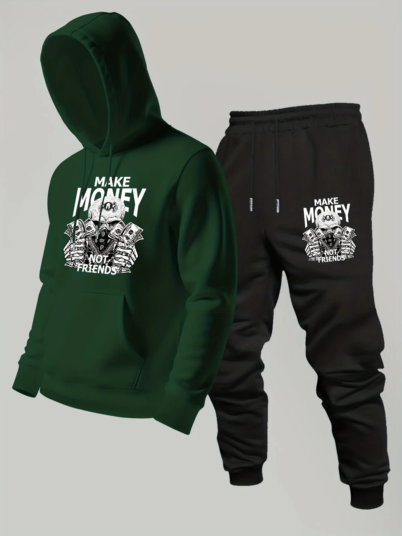 2026 new Men's Printed Hoodie Sweatshirt & Pants 2PCS Set Autumn Winter Casual Sport Outdoor Tracksuit Male Long Sleeve Tops view 3