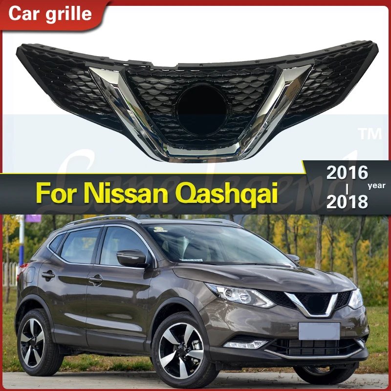 

For Nissan Qashqai 2016 2017 2018 Racing Grille ABS chrome plated Front Grille Around Trim Racing Grills Trim Racing Grills