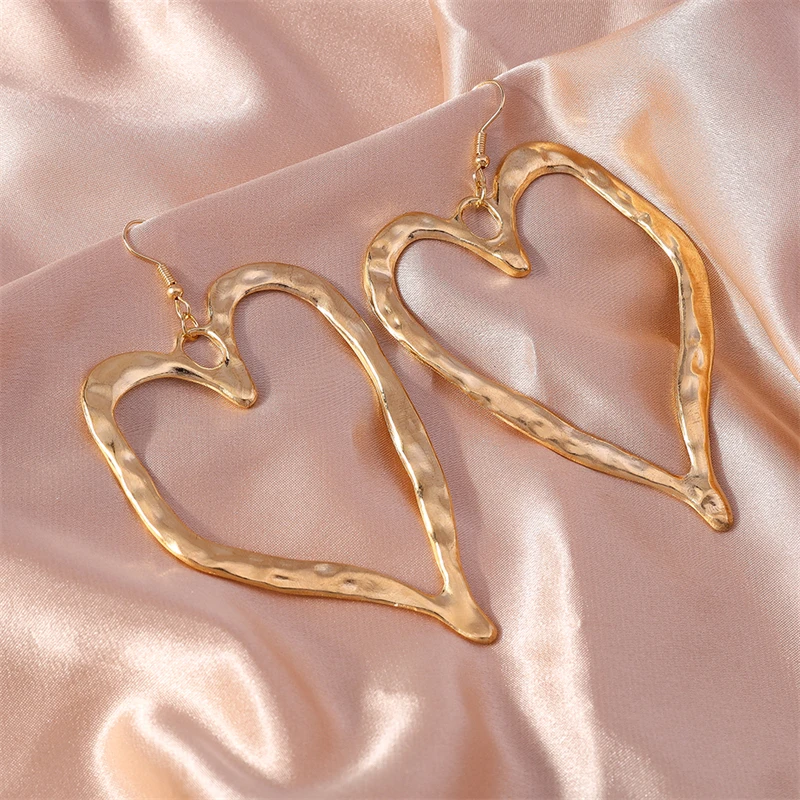 Mode übertrieben große hohle Liebe Herz Tropfen Ohrringe für Frauen Mädchen Party Festival Schmuck Geschenke – Detail 5