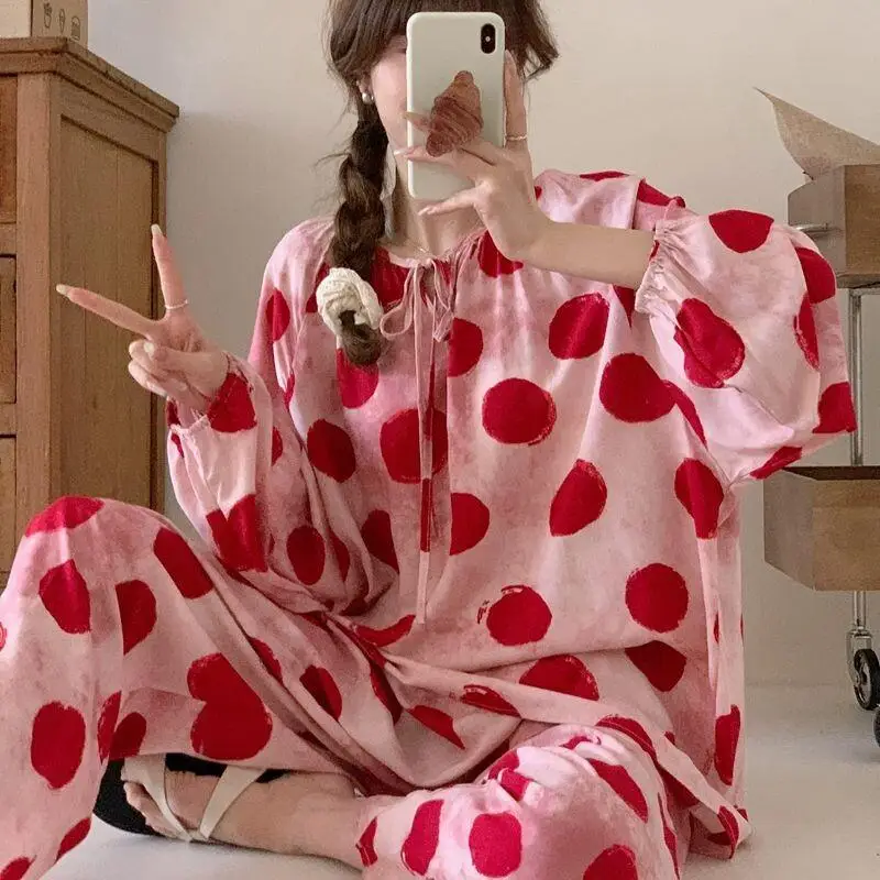 

Пижамный комплект, хлопковый женский пижамный комплект с бабочкой, женские теплые зимние пижамы, модная домашняя одежда, милый и мягкий пижамный комплект