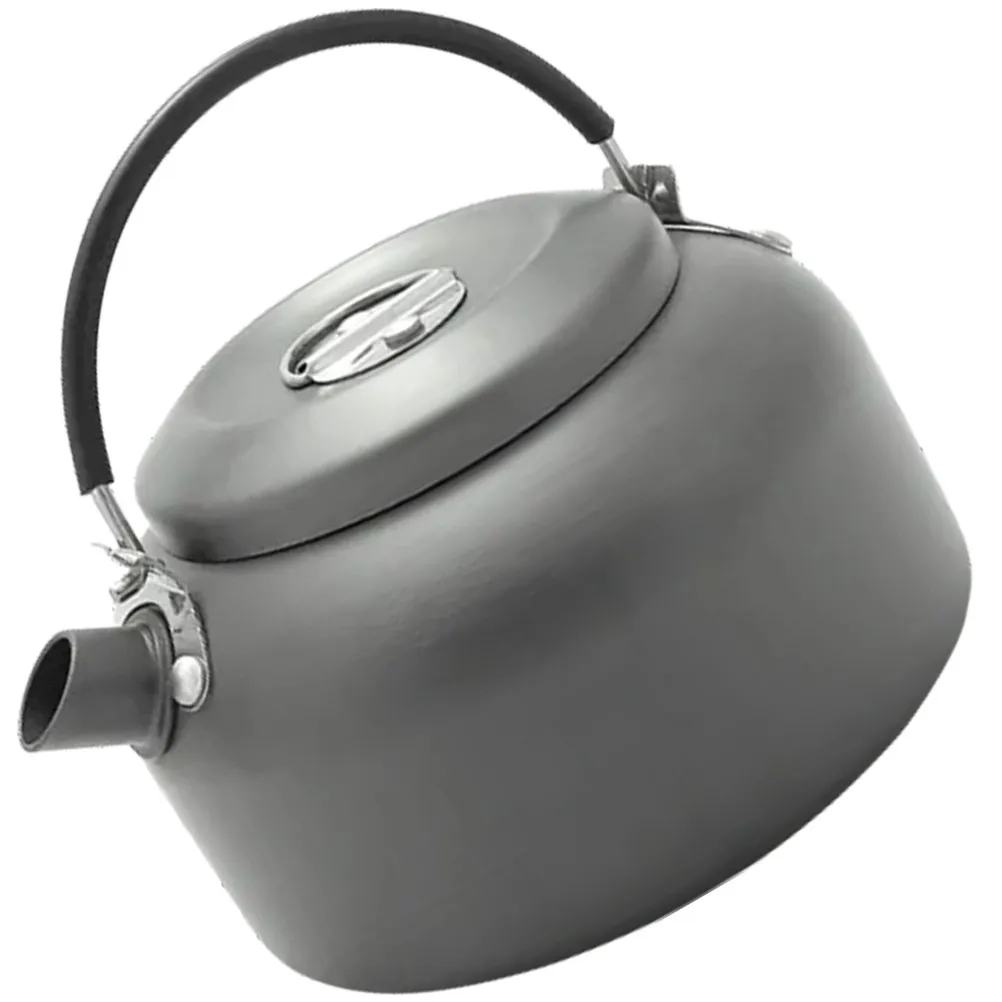 

Portable Camping Kettle Aluminum Alloy Outdoor Tea Kettle Lightweight Wear-Resistant Water Pot with Silicone Handle for Hiking