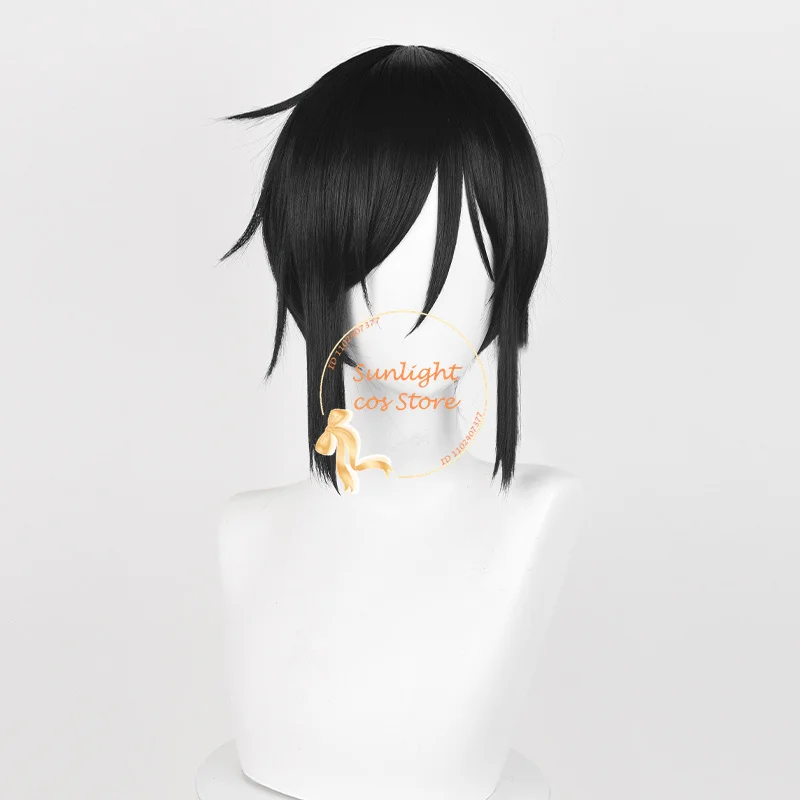 Sebastian Michaelis Cosplay Wig 32cm Short Black Wig Heat Resistant Synthetic Hair Women Men Anime Coaplay Wigs + Wig Cap