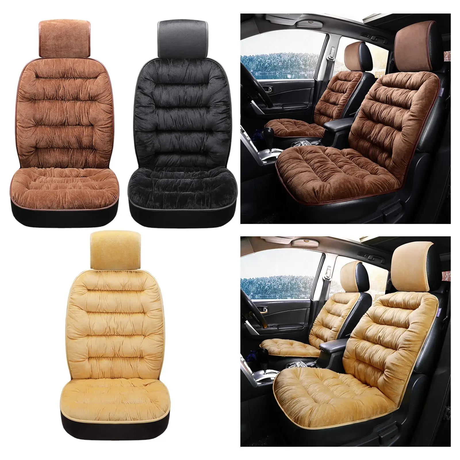 Universal Car Seat Cover Warm Short Plush All-Inclusive Winter Auto Chair Seats