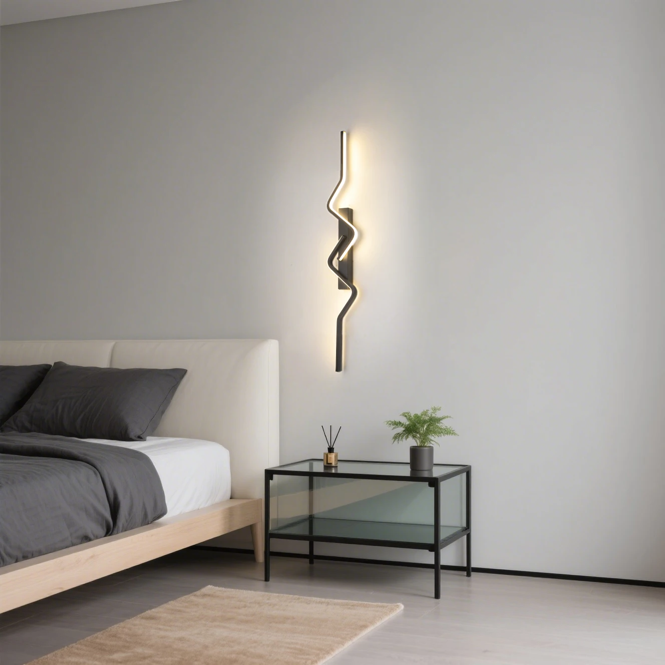 Wall Light Modern 60/80/100cm Long LED Light Black Wall Lamp Bedroom Living Room Corridor Interior Lighting Home Decor Lighting