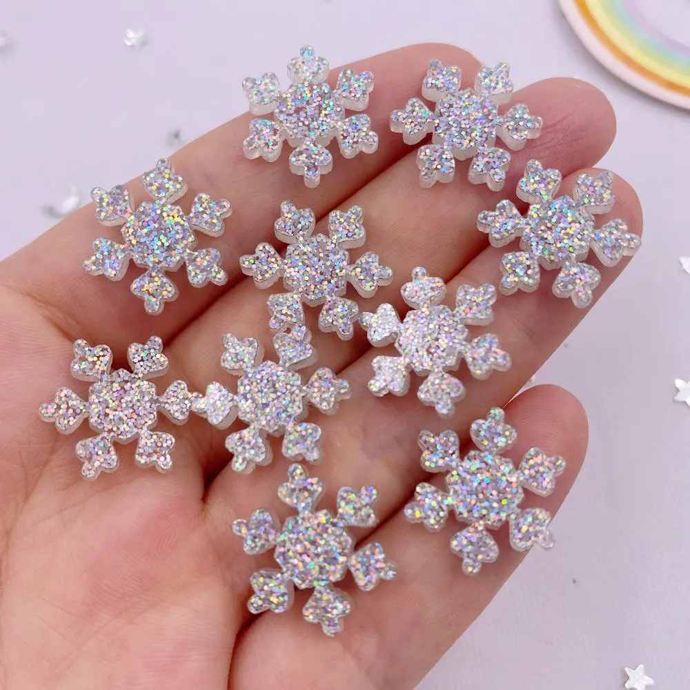 Glitter 18mm snowflake Flat back Rhinestone Acrylic Sheet Miniature Pattern Applique DIY Wedding Panel Scrapbook Ornaments SF87