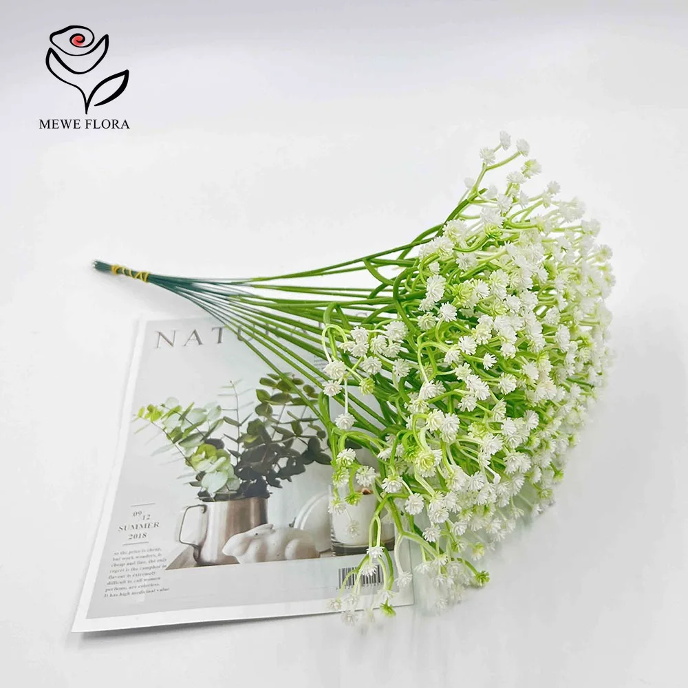 30pcs Artificial White Babys Breath Flowers Real Touch Faux Gypsophila Bouquet for Wedding Floral Arrangement Party Home Decor