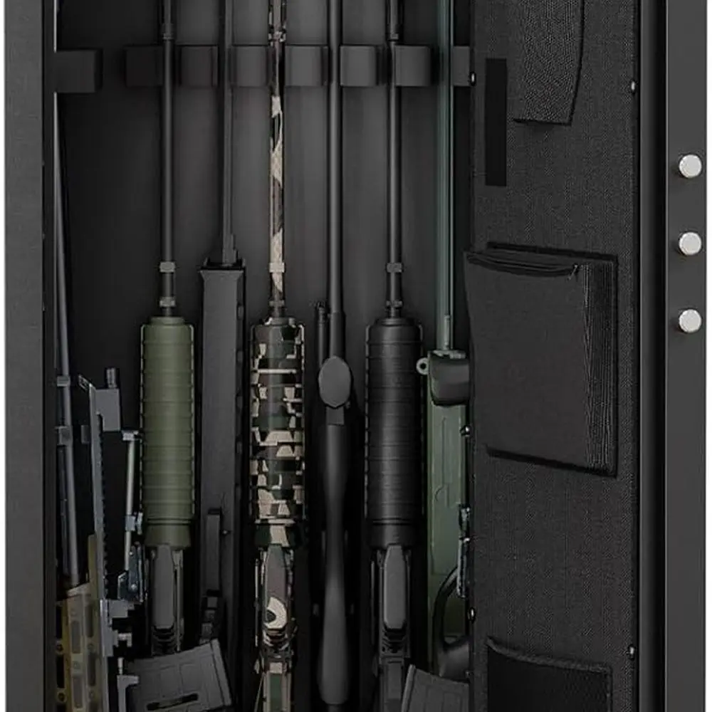 Sturdy 5-8 Gun Security Cabinet with Electronic Password and Alarm System - Large Home Defense Rifle Safe for Quick Access